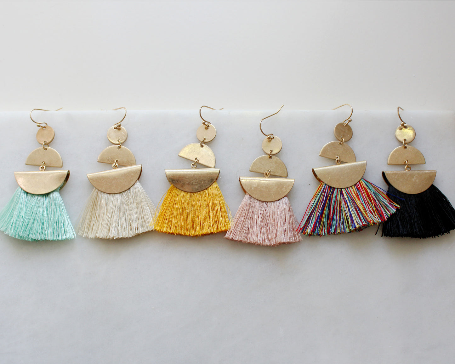Rainbow Multi Tracy Boho Ethnic Tassel earrings